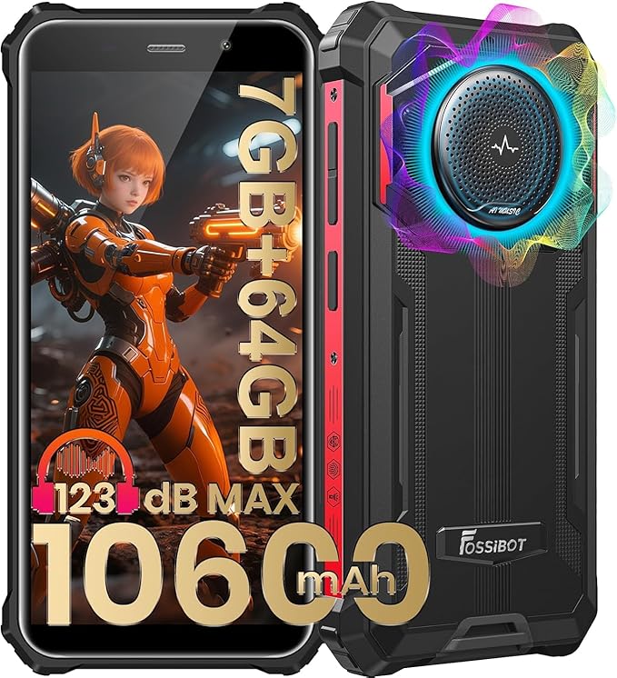 Teléfono resistente F110L con Android 15, altavoz de 128 dB, batería de 10000 mAh, desbloqueado, 12 GB + 128 GB/2 TB, pantalla de 6,745", cámara de 50 MP, doble SIM/OTG/NFC/IP68/IP69K.